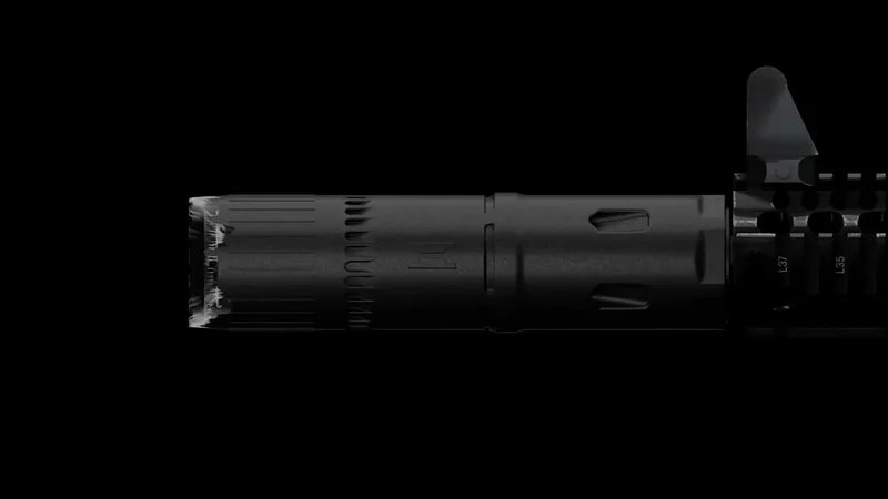 Ambient Arms EXO suppressor showing the internal ported barrel design