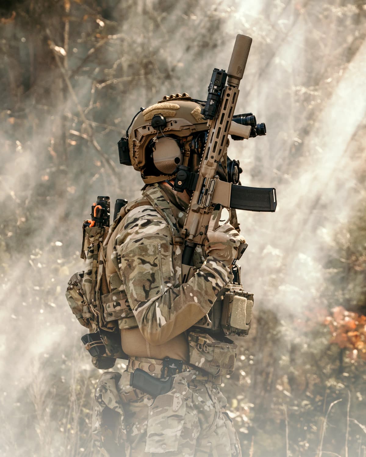 Tactical operator with DD4 X1 rifle in full kit
