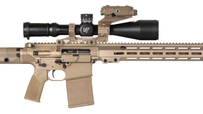 Geissele MRGG Mark 1 precision rifle with chassis and optic