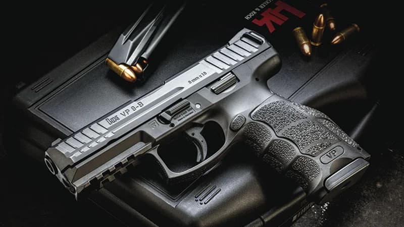 Side profile of HK VP9 9mm pistol