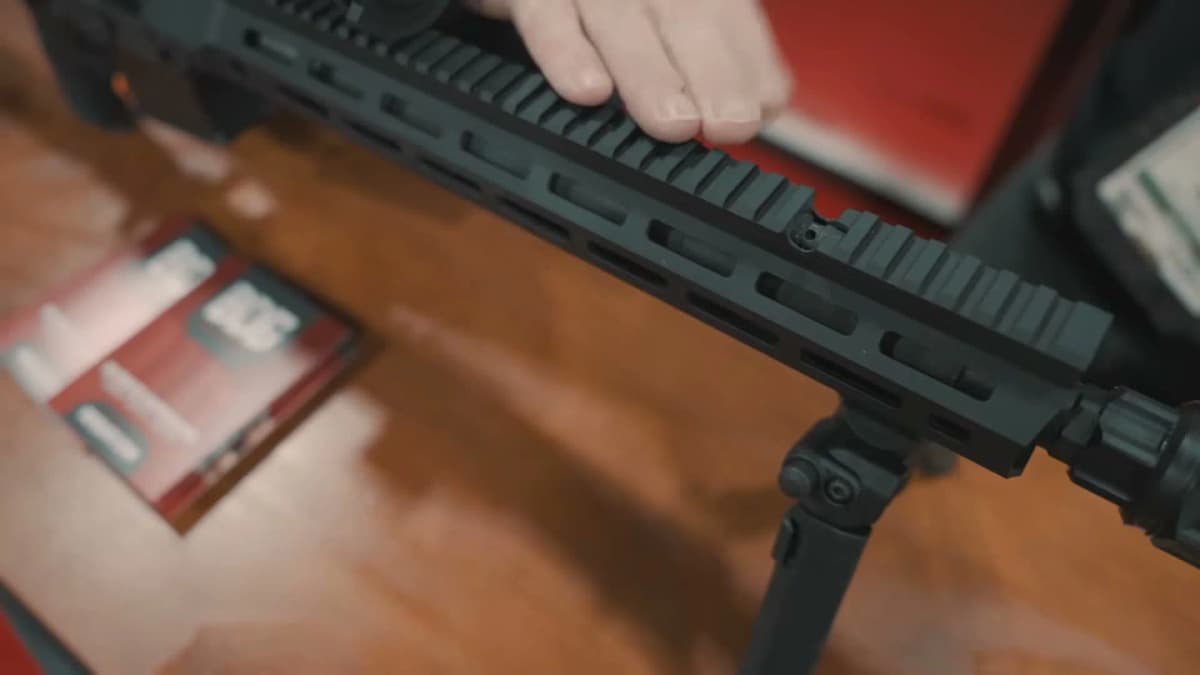 PWS MK2 MOD 2 adjustable gas block close-up showing position markings