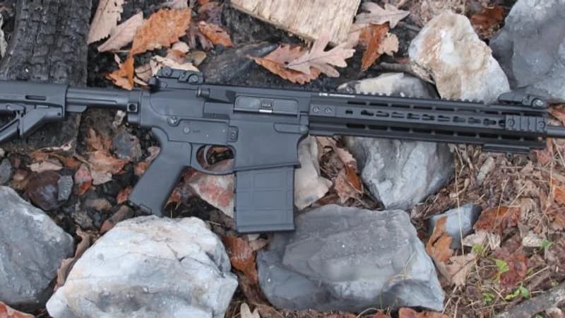 PWS MK216 .308 piston rifle profile showing receiver, handguard, stock, and barrel