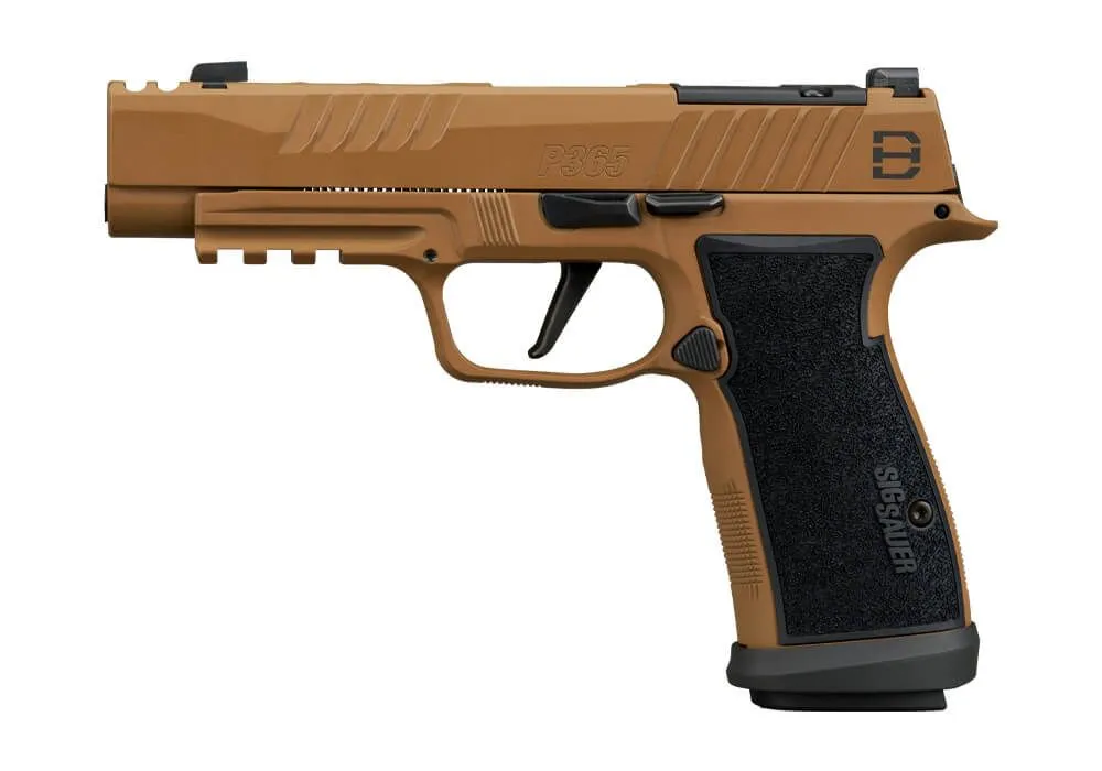 SIG P365-DH3 AXG with alloy grip module and Coyote Cerakote finish