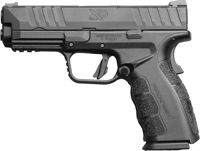 Springfield XD Mod.4 OSP left side profile without optic, showing XD Mod.4 markings and flat trigger