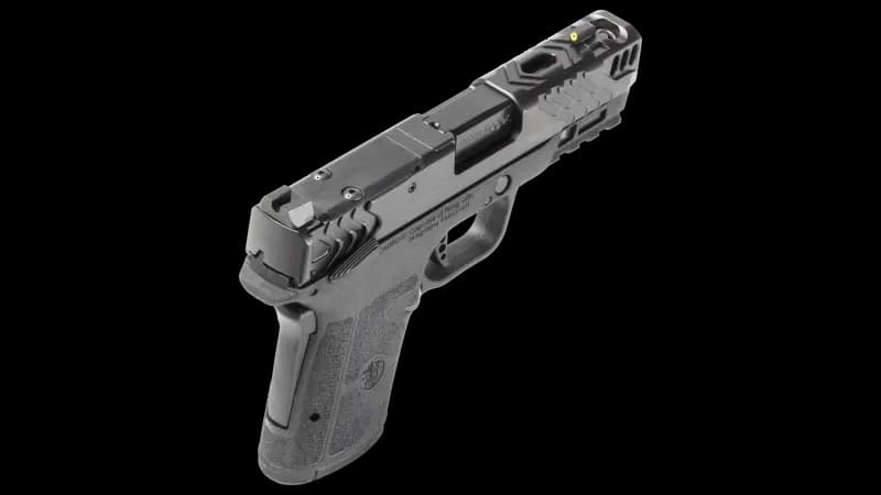 Smith & Wesson Equalizer Carry Comp rear three-quarter view showing rear sights and slide wings