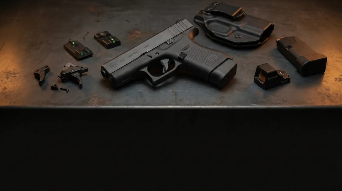 Best Glock 43 Upgrades 2026: Sights, Triggers, Mag Extensions & Holsters Ranked (Not 43X)