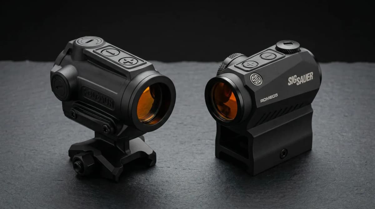 Holosun ARO vs Sig Romeo 5 Gen 2 2026: Enclosed vs Open Emitter Red Dot Compared