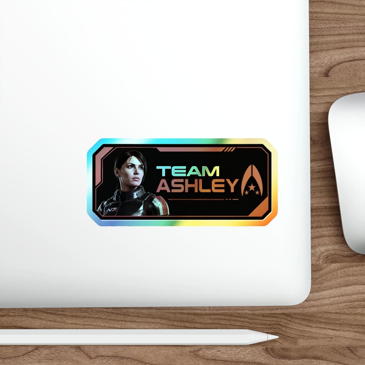 Team Ashley Holographic Sticker | N7 Squadmate Sci-Fi Vinyl Decal