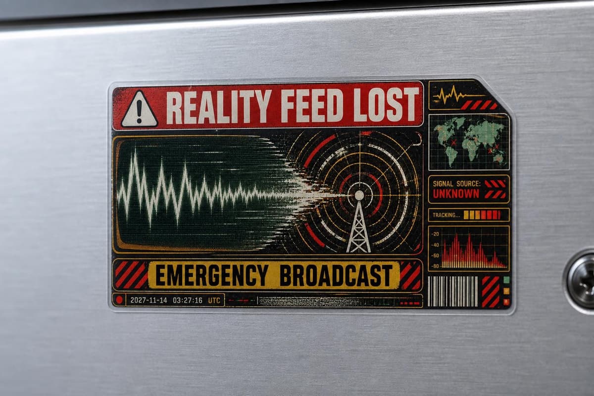 Reality Feed Lost Transparent Sticker | Analog Sci-Fi Decal