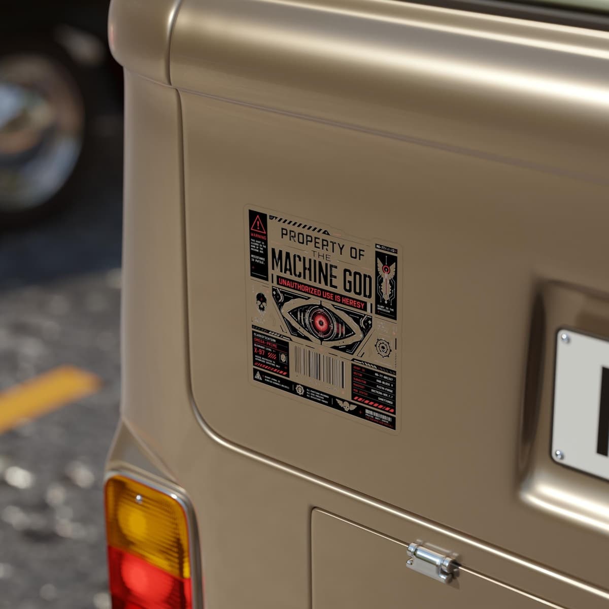 Tech Cult Property Warning Transparent Sticker