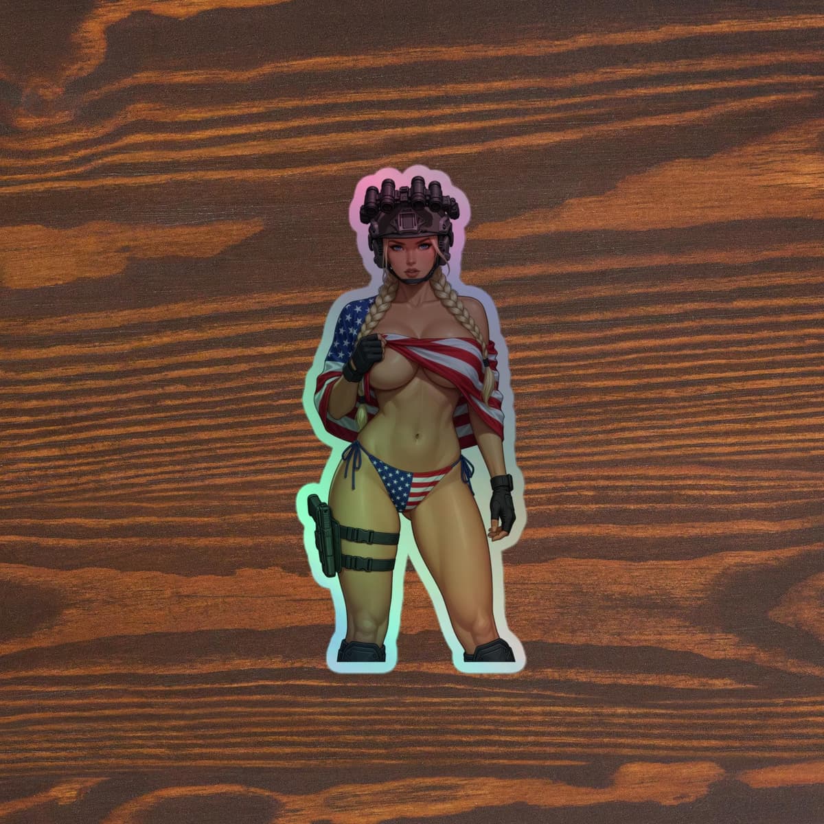 Flag Draped Holographic stickers