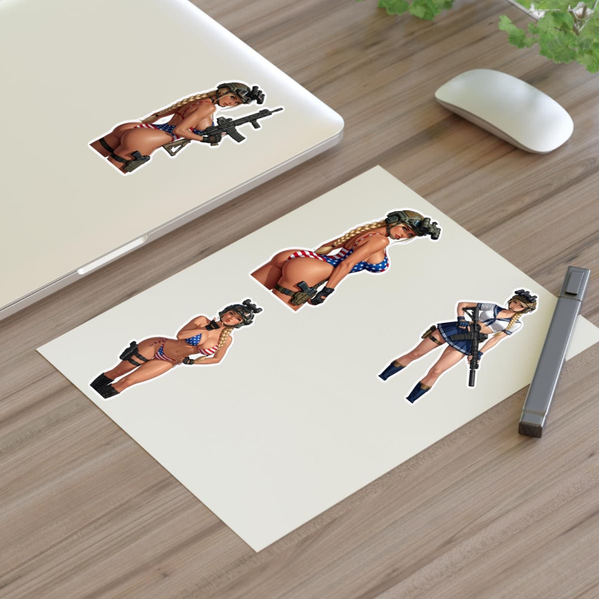 Valkyrie Patriot Holographic Sticker Sheet | Tactical Waifu Vinyl Decal Pack