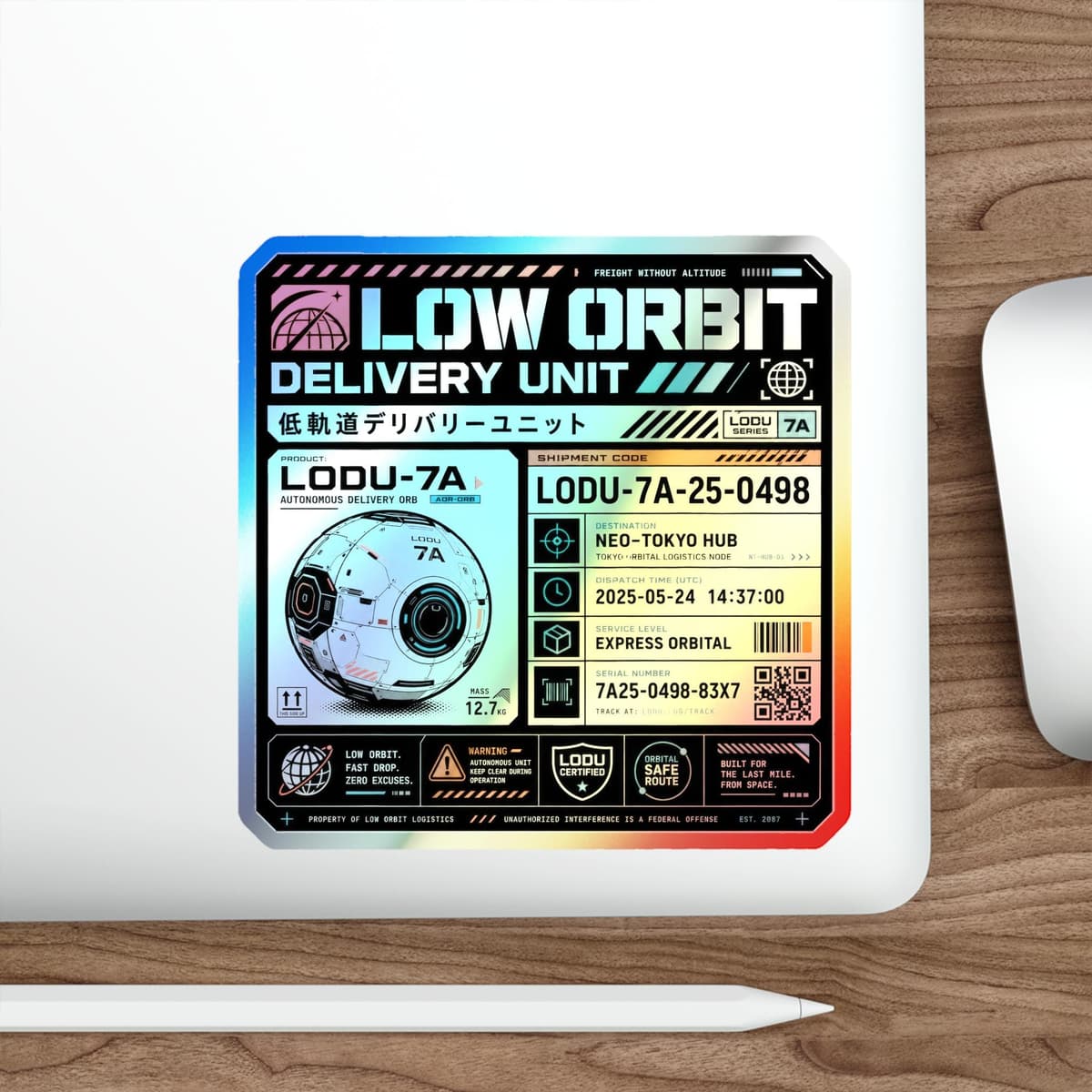 Low Orbit Delivery Unit Holographic Sticker