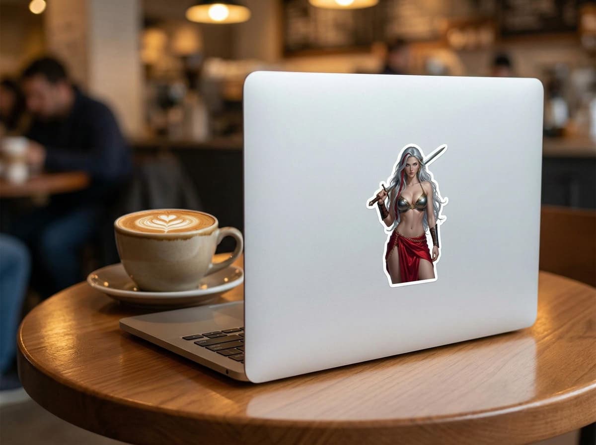 Elara Dagger Waifu Sticker | Fantasy Rogue Anime Warrior Vinyl Decal (Kiss Cut)