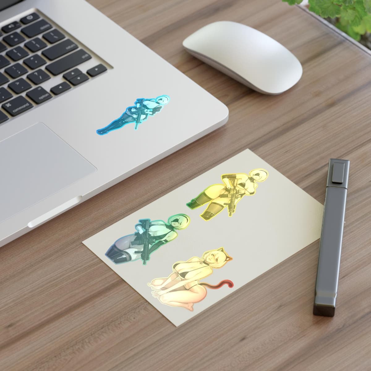 2B Holographic Sticker Sheet | Automata Anime Gaming Vinyl Decal Pack