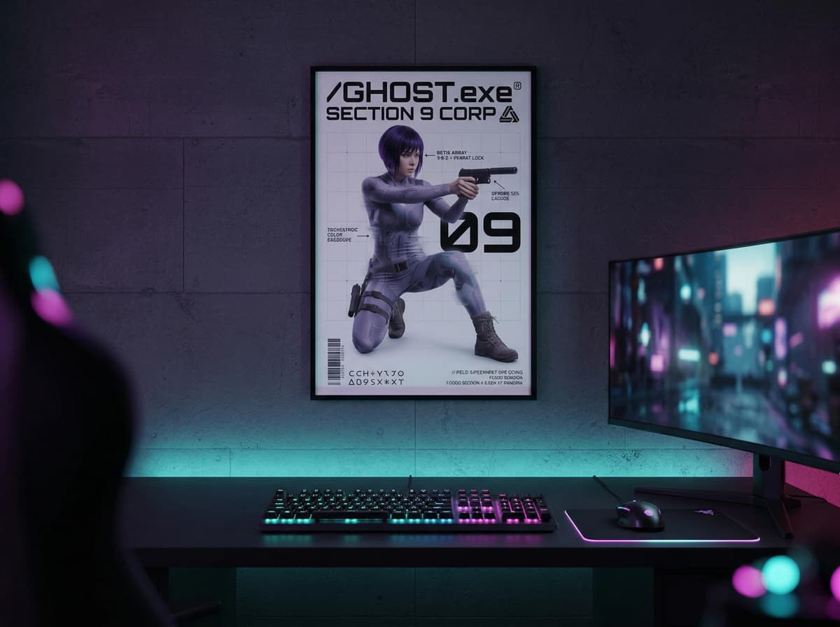 Ghost Operative Poster | Cyberpunk Tactical Sci-Fi Wall Art (Matte Print)