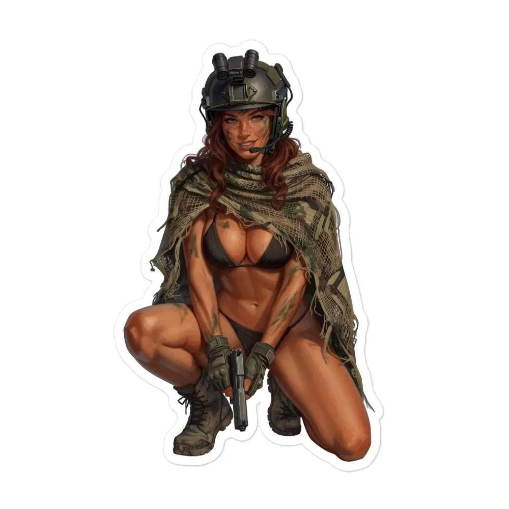 Mamba Ghillie Bikini Pin Up Kiss Cut Sticker