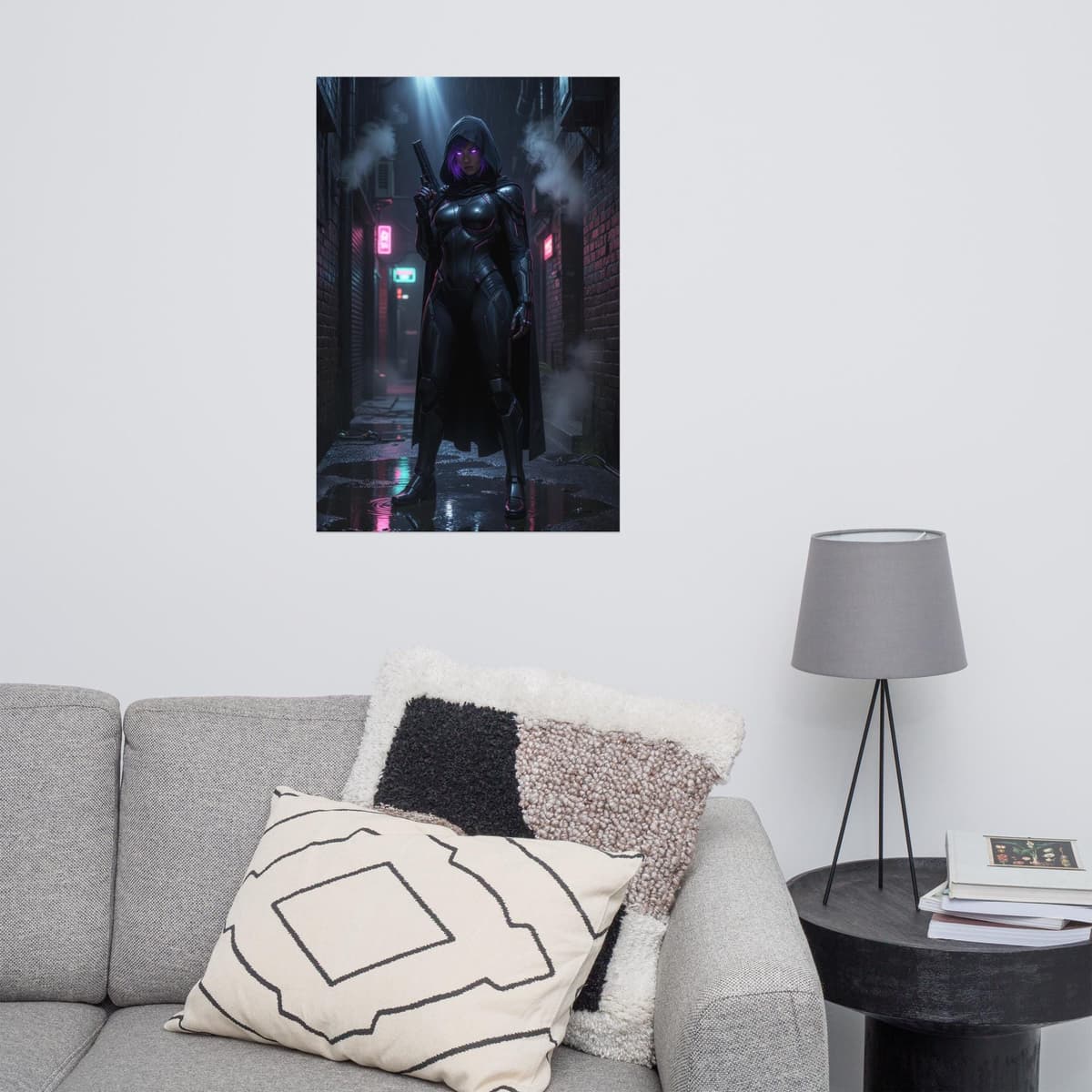 Cyberpunk Hooded Assassin Poster