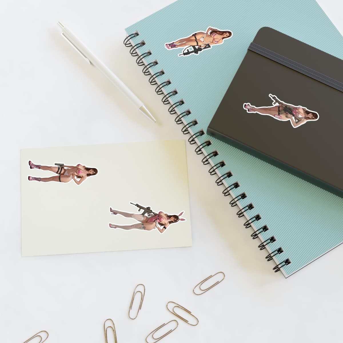 Bunny Pilot Holographic Sticker Sheet | Mech Gamer Girl Vinyl Decal Pack