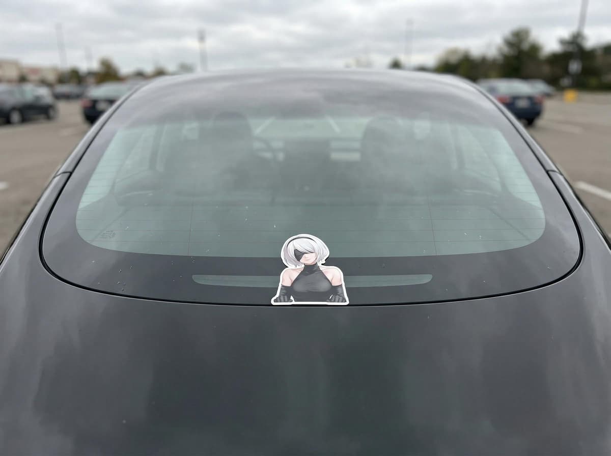 2B Anime Peeker Sticker | Android Warrior Blindfold Vinyl Car Decal