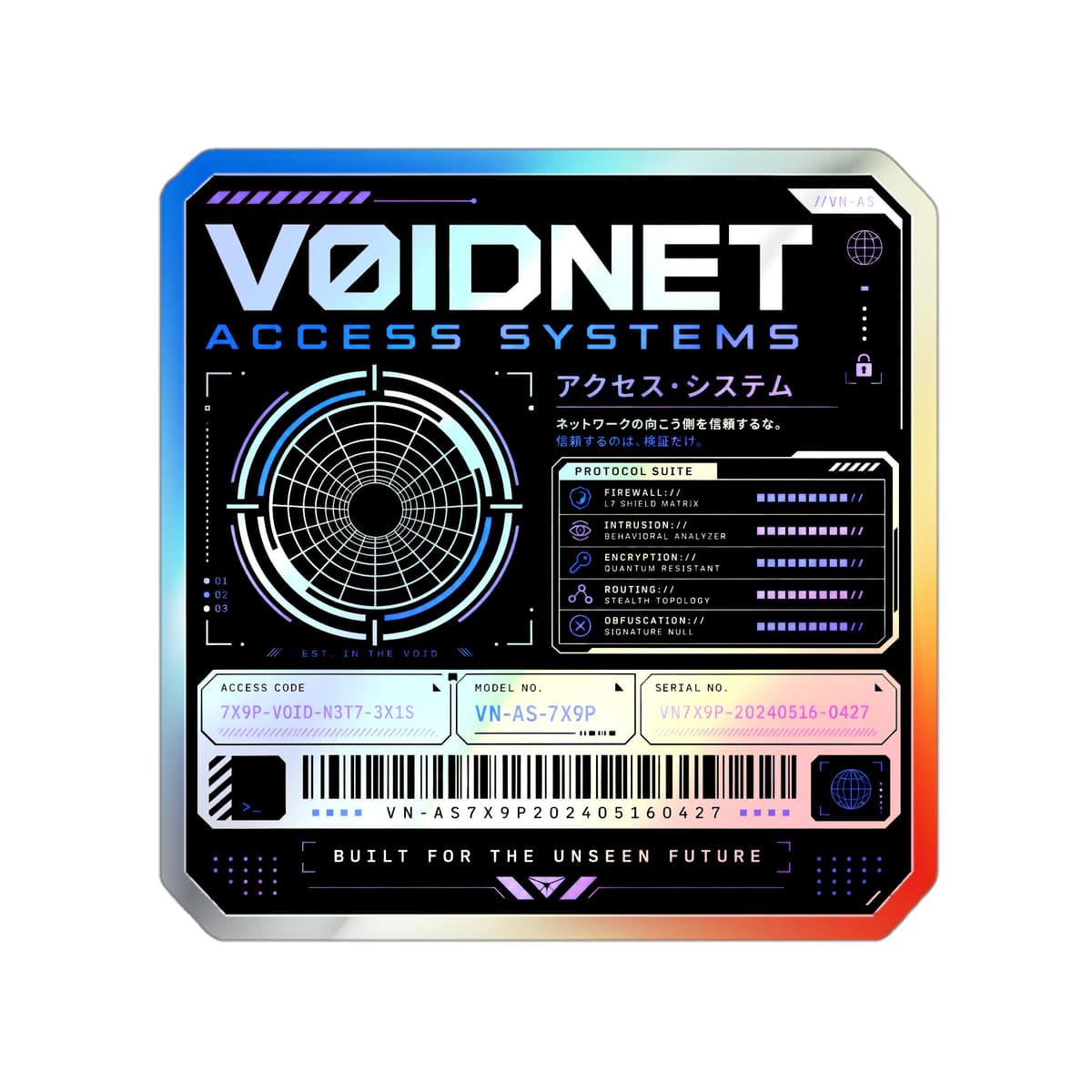 Voidnet Access Systems Holographic Sticker