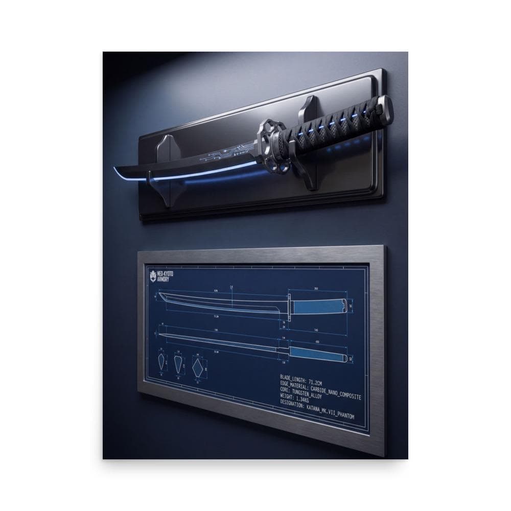 Katana Blueprint Poster
