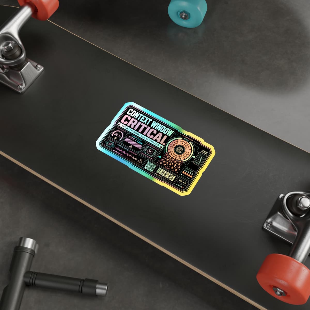 Context Window Critical Holographic Sticker | AI Memory Warning Decal