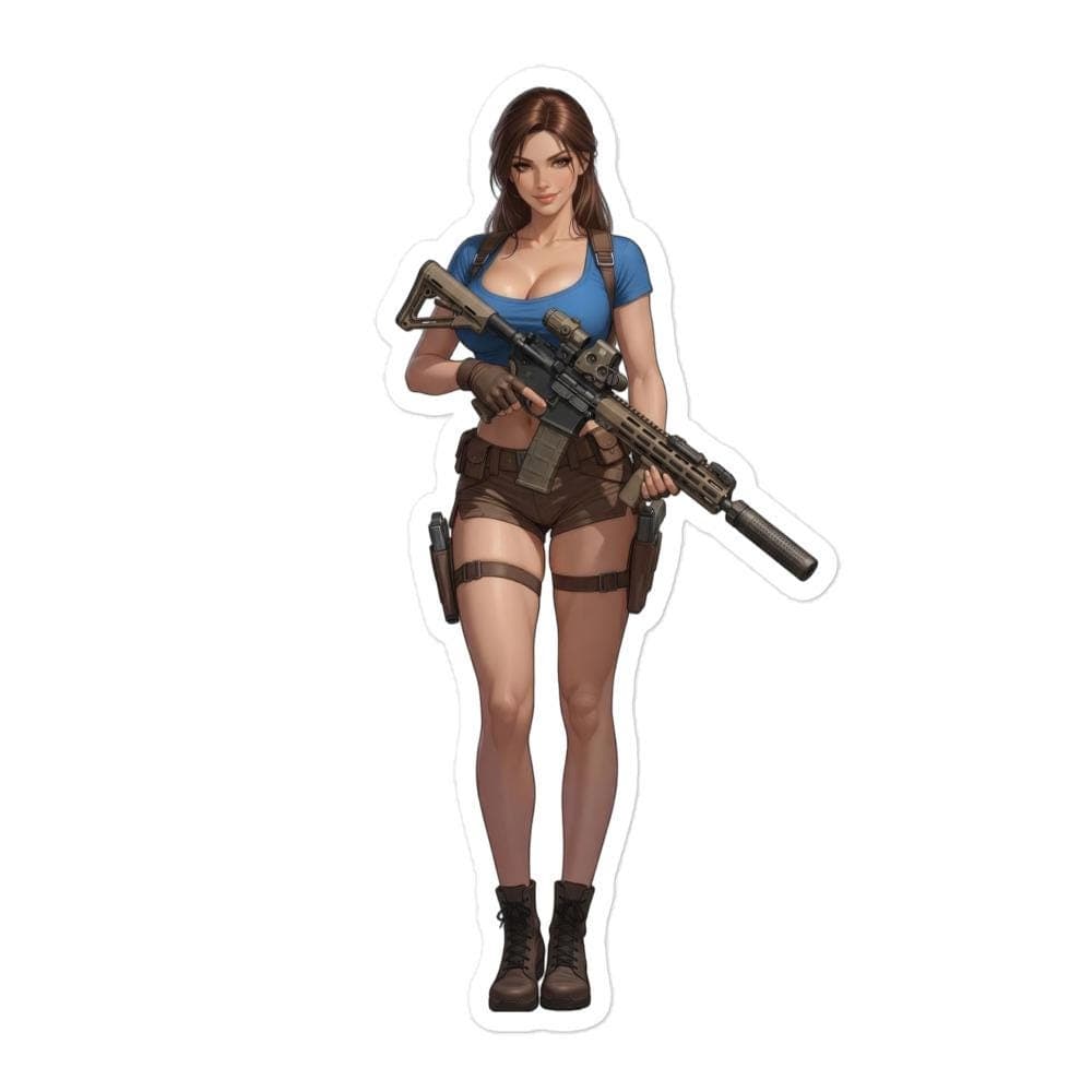 Explorer Tactical Carbine Pin-Up Sticker, Waterproof Die-Cut for Laptop Gun Case