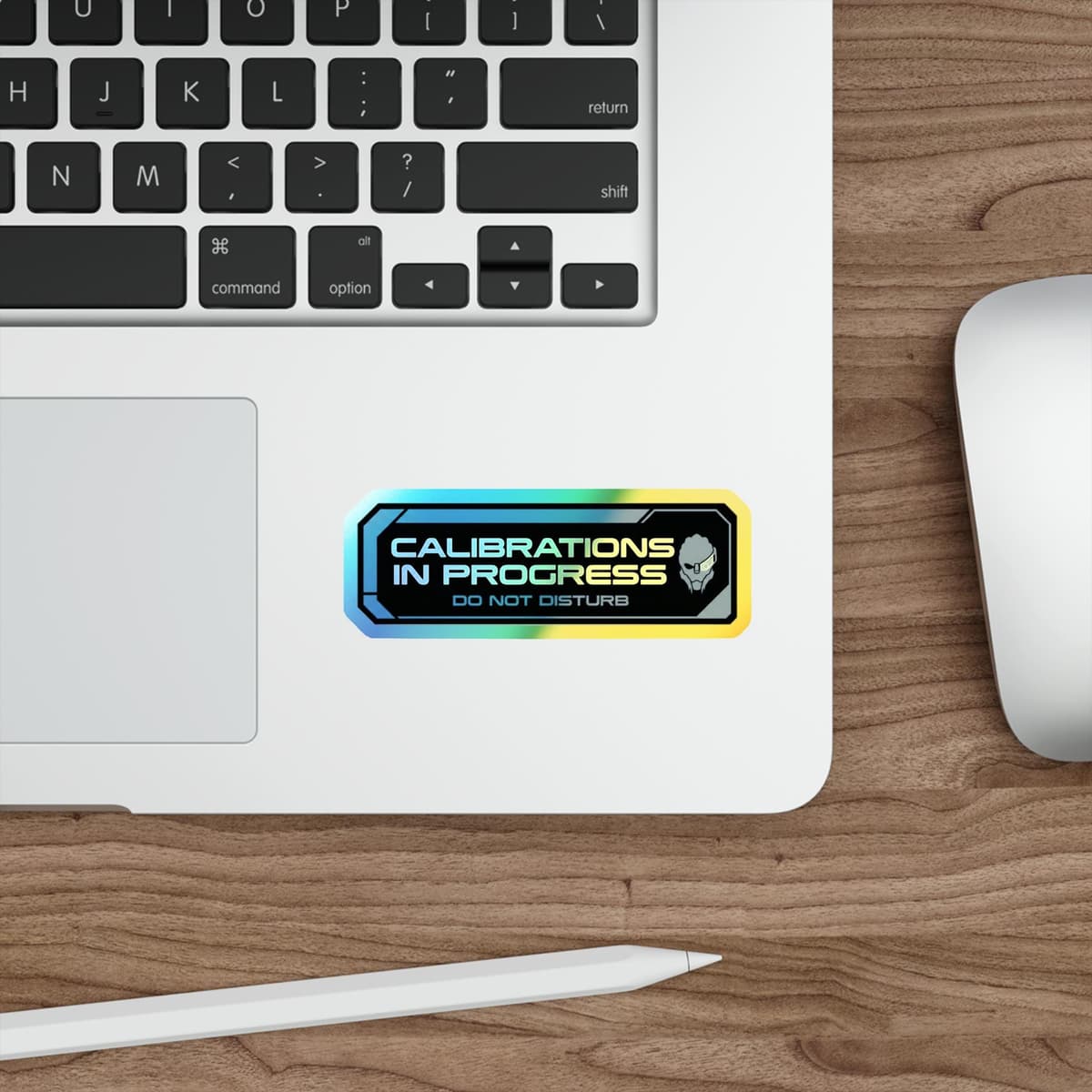 Calibrations In Progress Holographic Sticker | Garrus Turian Sci-Fi Vinyl Decal