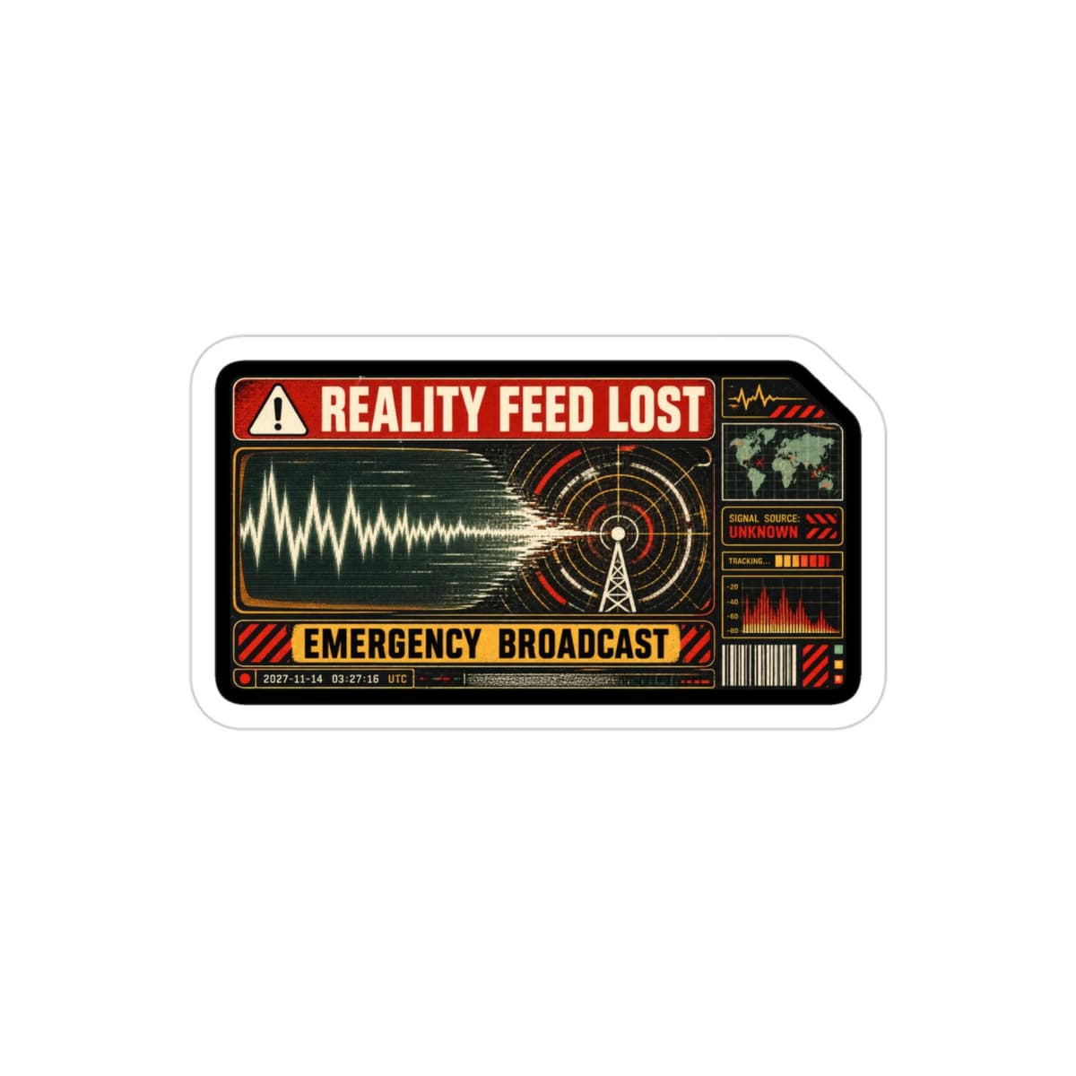 Reality Feed Lost Transparent Sticker | Analog Sci-Fi Decal
