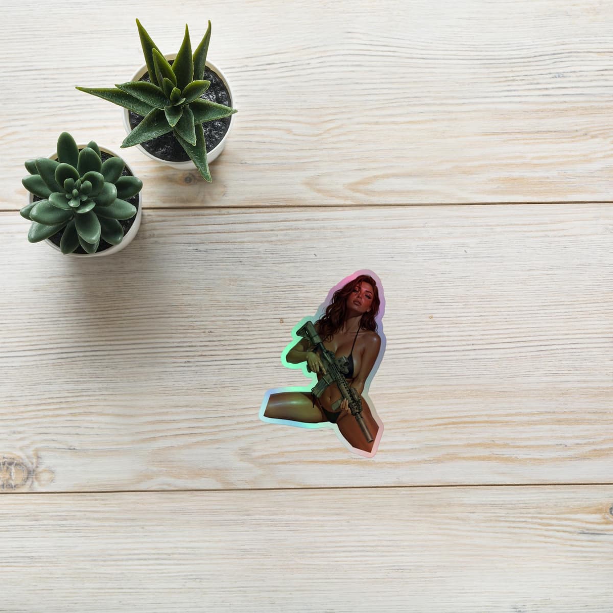 Tactical Girl Bikini AR15 Holographic stickers