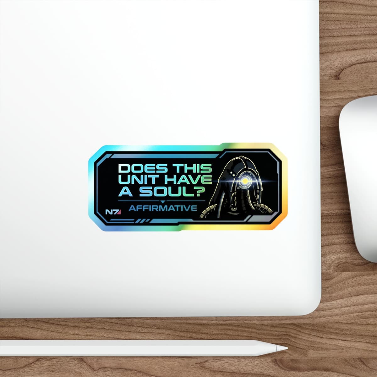 Does This Unit Have A Soul Holographic Sticker | Legion Geth Sci-Fi Vinyl Decal