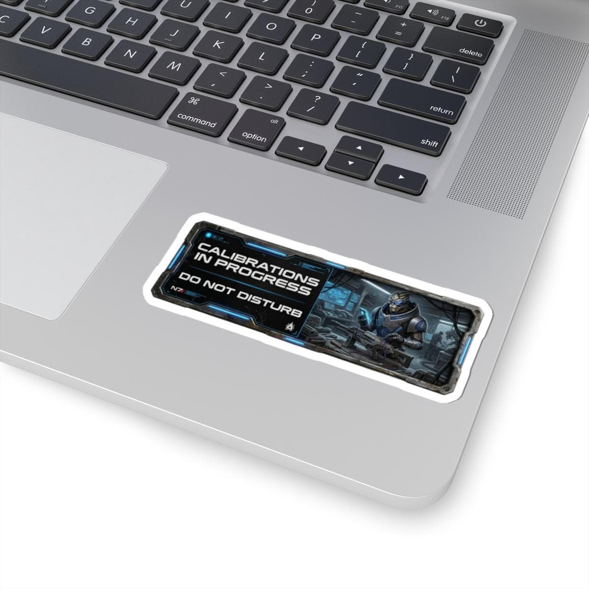 Garrus Calibrations In Progress Sticker | Turian Sci-Fi Gamer Decal