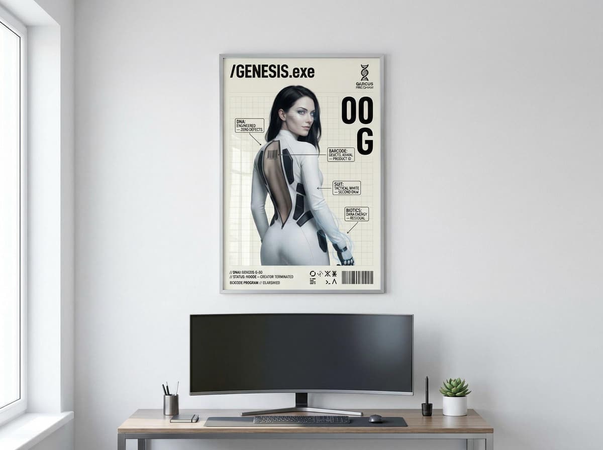 Genesis Operative Poster | Sci-Fi Genetic Soldier Dossier Wall Art (Matte Print)