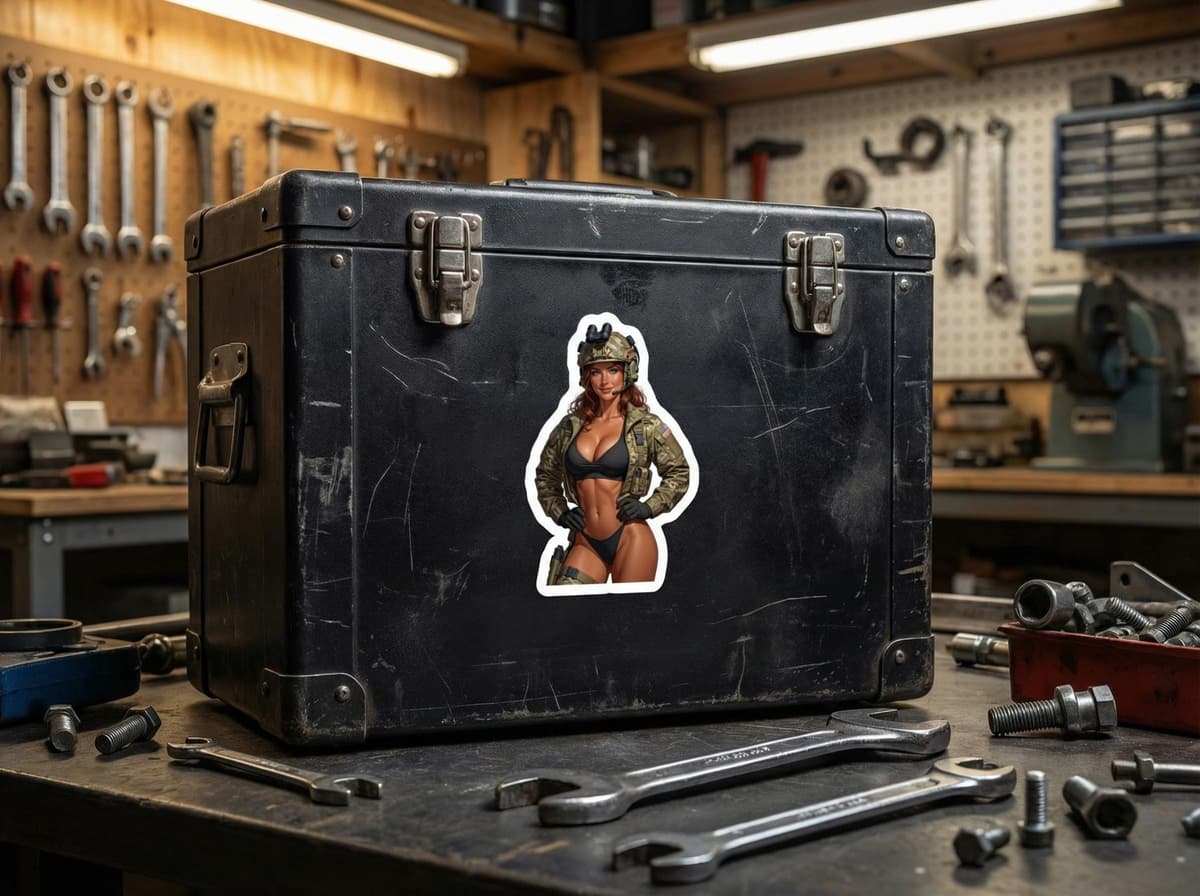 Tactical Girl Camo Bikini Sticker | Special Forces Operator Vinyl Decal (Kiss Cut)