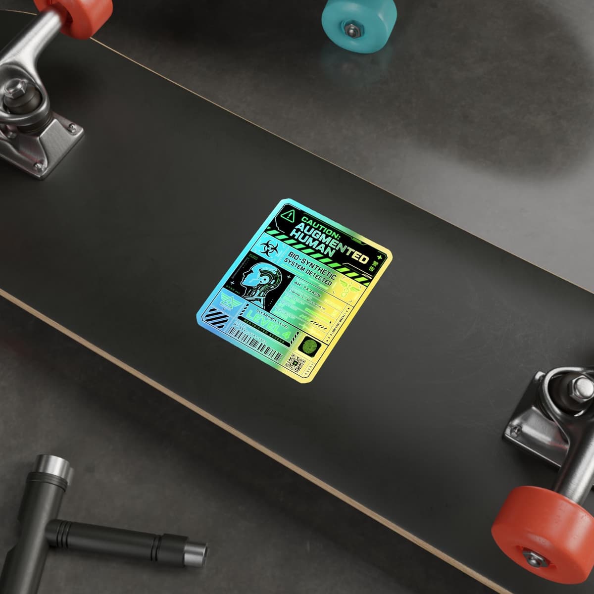 Augmented Human Bio-Synthetic Holographic Sticker