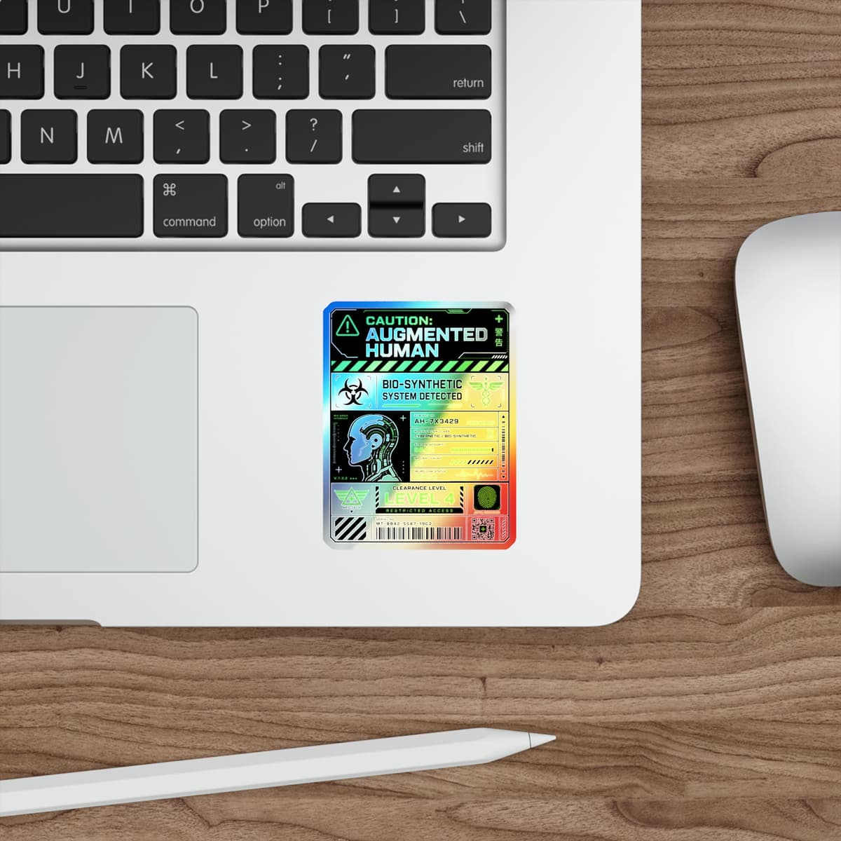 Augmented Human Bio-Synthetic Holographic Sticker