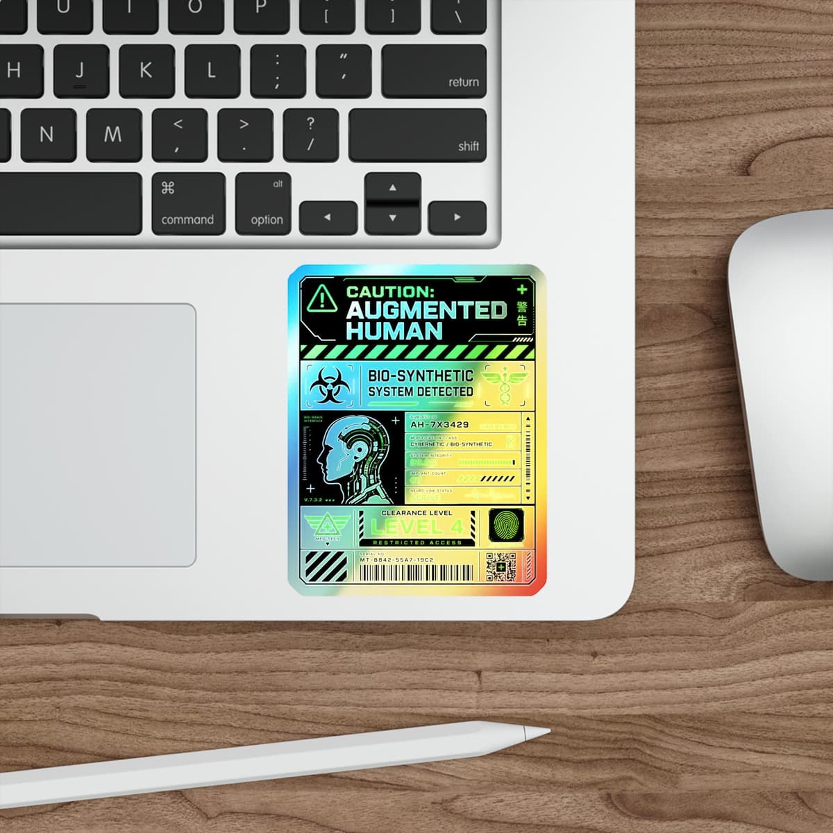 Augmented Human Bio-Synthetic Holographic Sticker