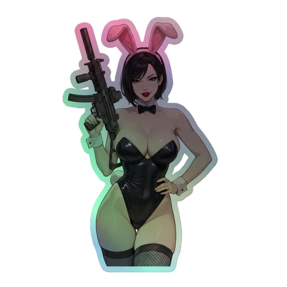 Crimson Bunny Holographic stickers
