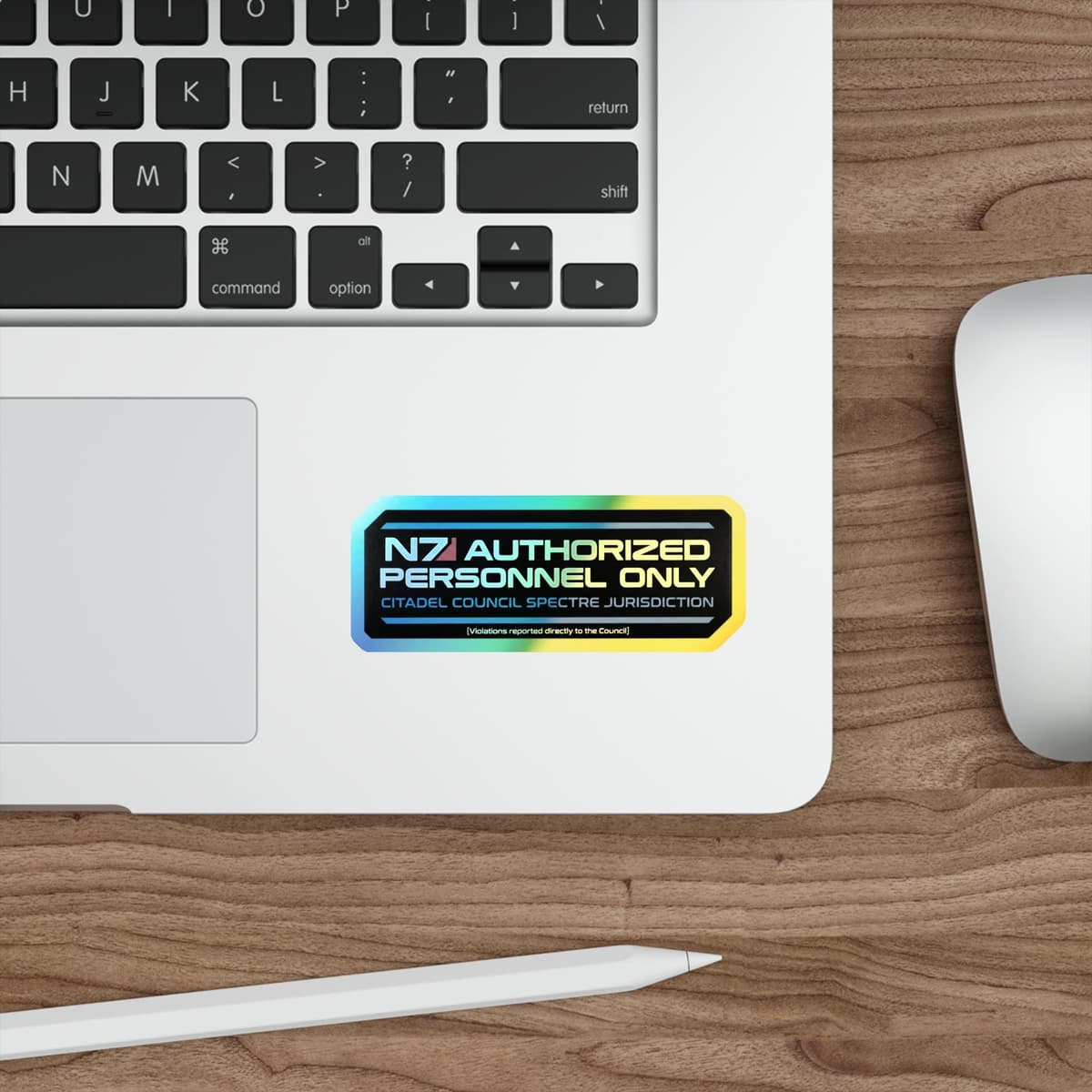 N7 Authorized Personnel Only Holographic Sticker | Spectre Warning Sign Decal