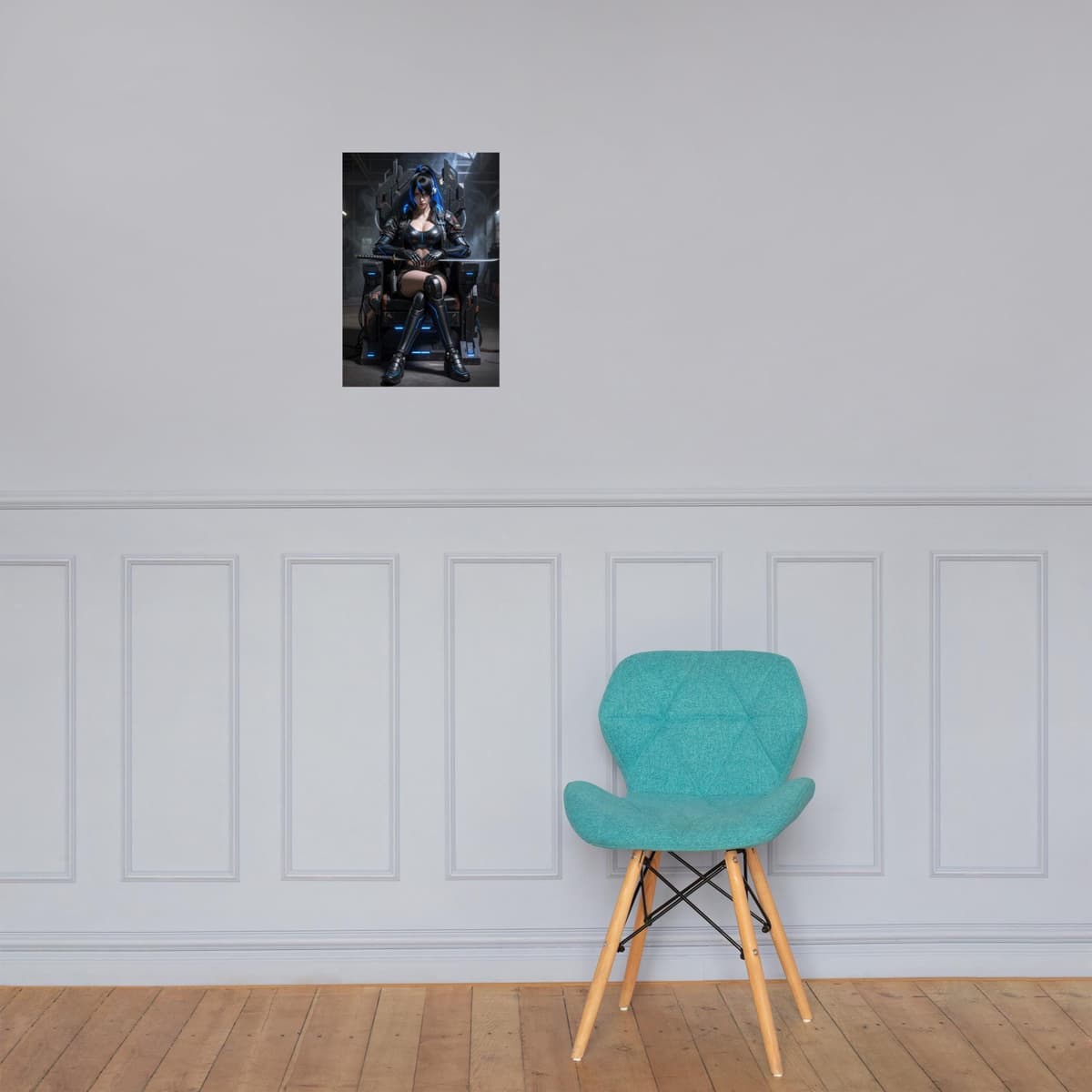 Neon Throne Sci-Fi Pin Up Poster