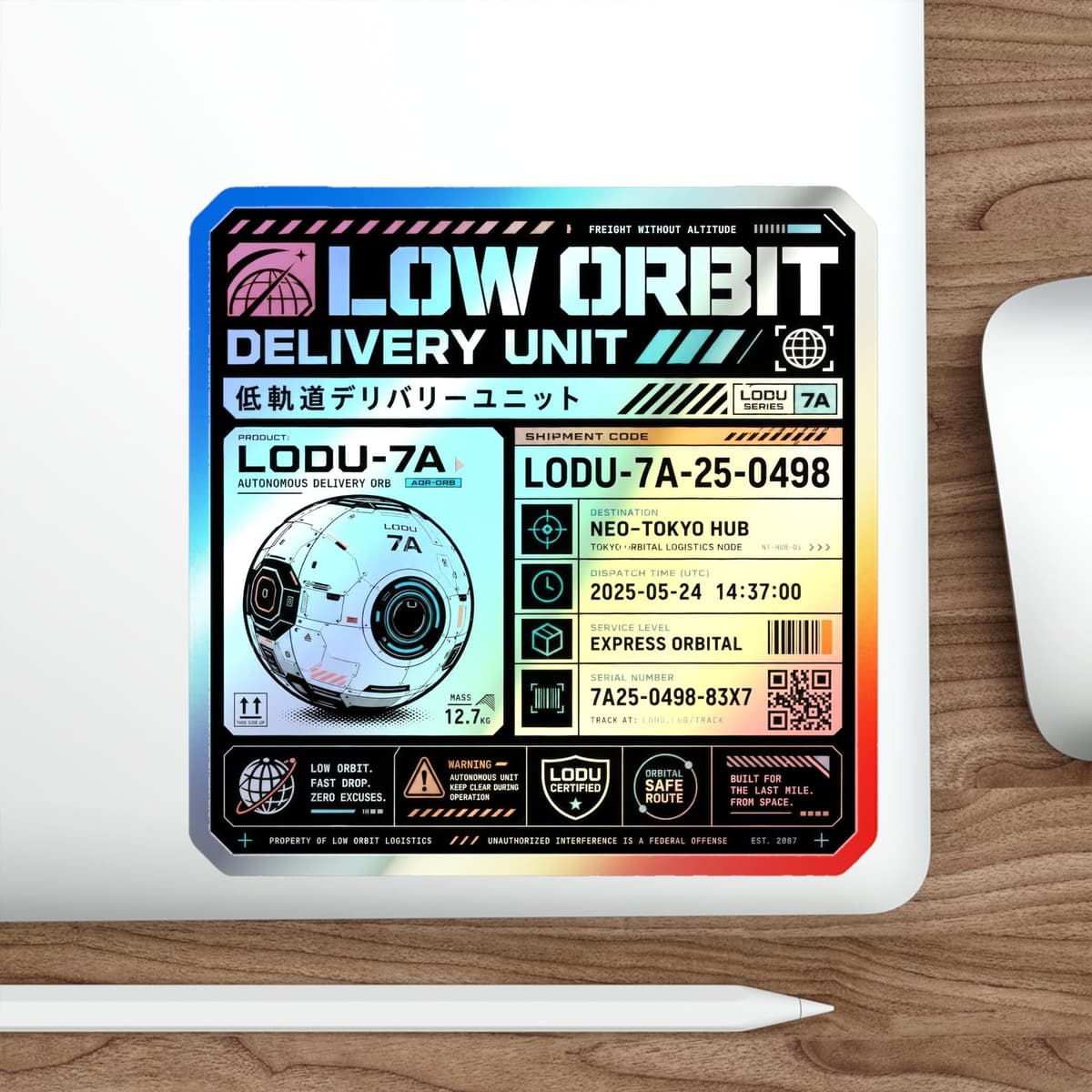 Low Orbit Delivery Unit Holographic Sticker