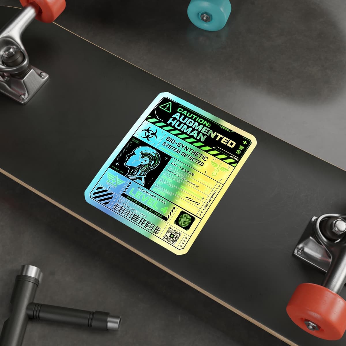 Augmented Human Bio-Synthetic Holographic Sticker
