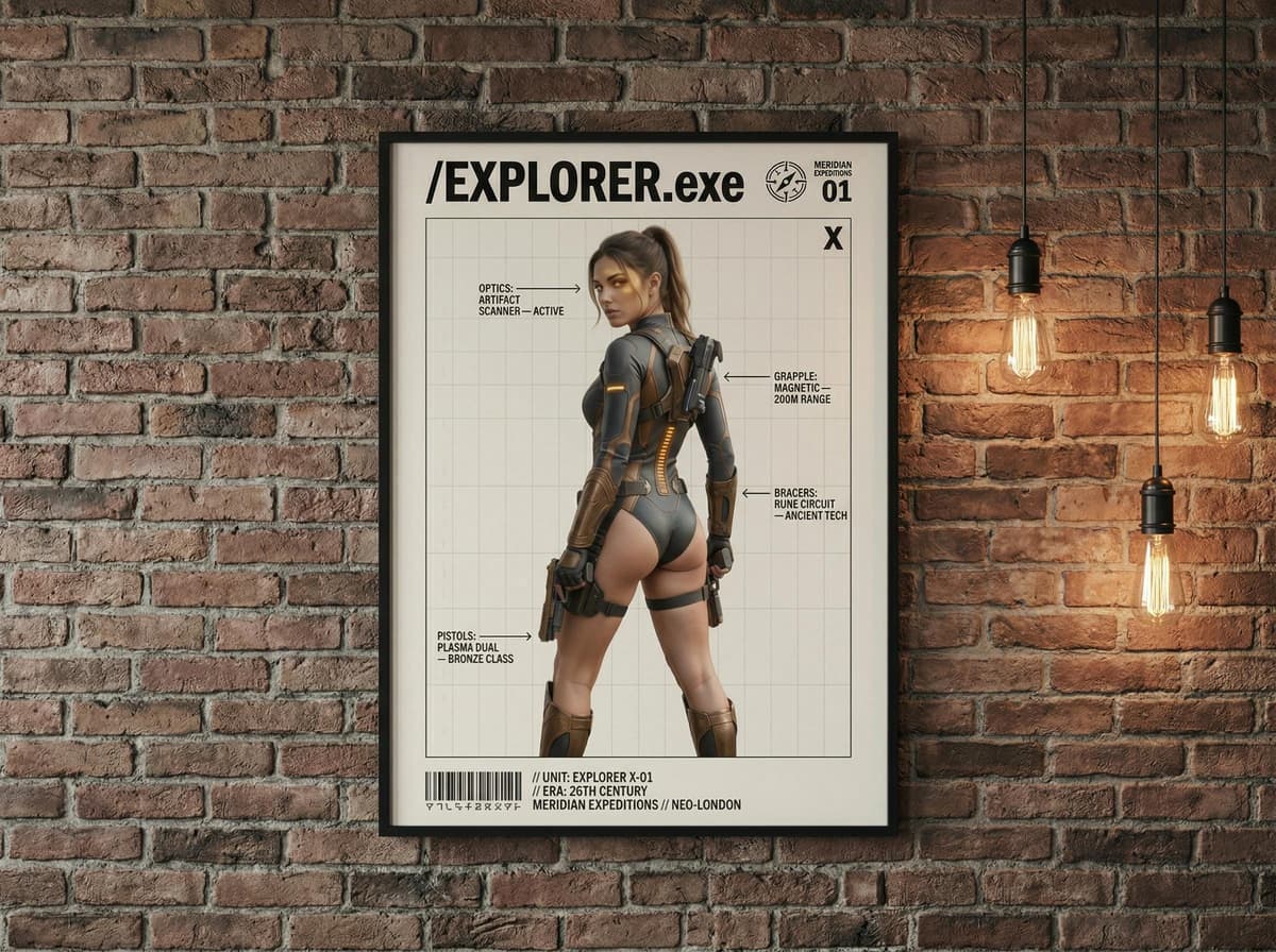 Explorer Operative Poster | Sci-Fi Tactical Dossier Wall Art (Matte Print)