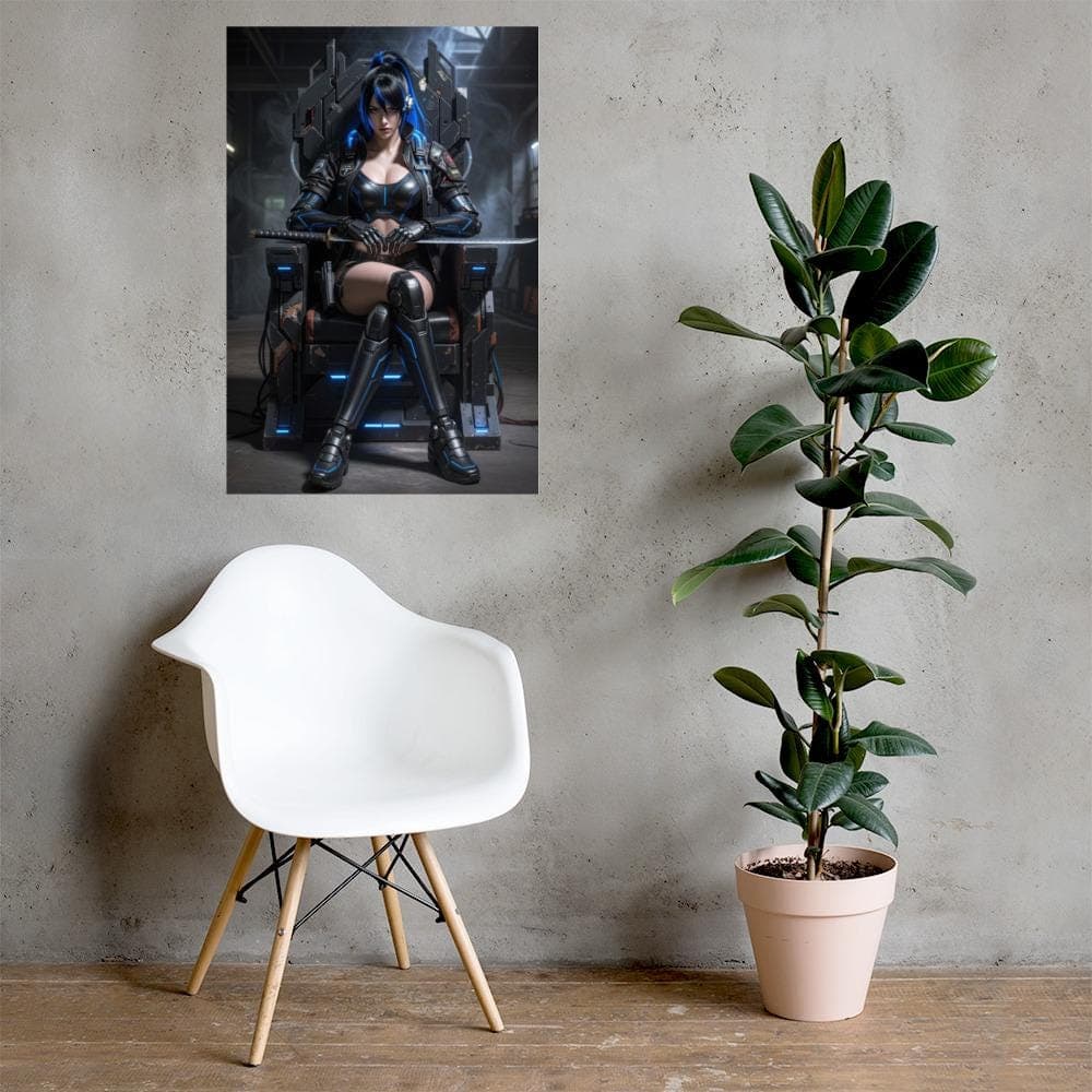 Neon Throne Sci-Fi Pin Up Poster