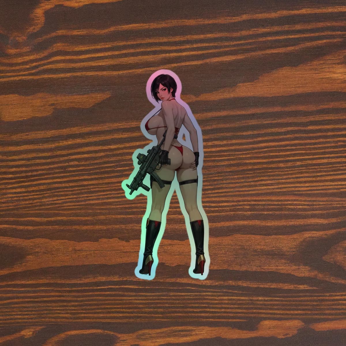 Crimson Rear Holographic stickers