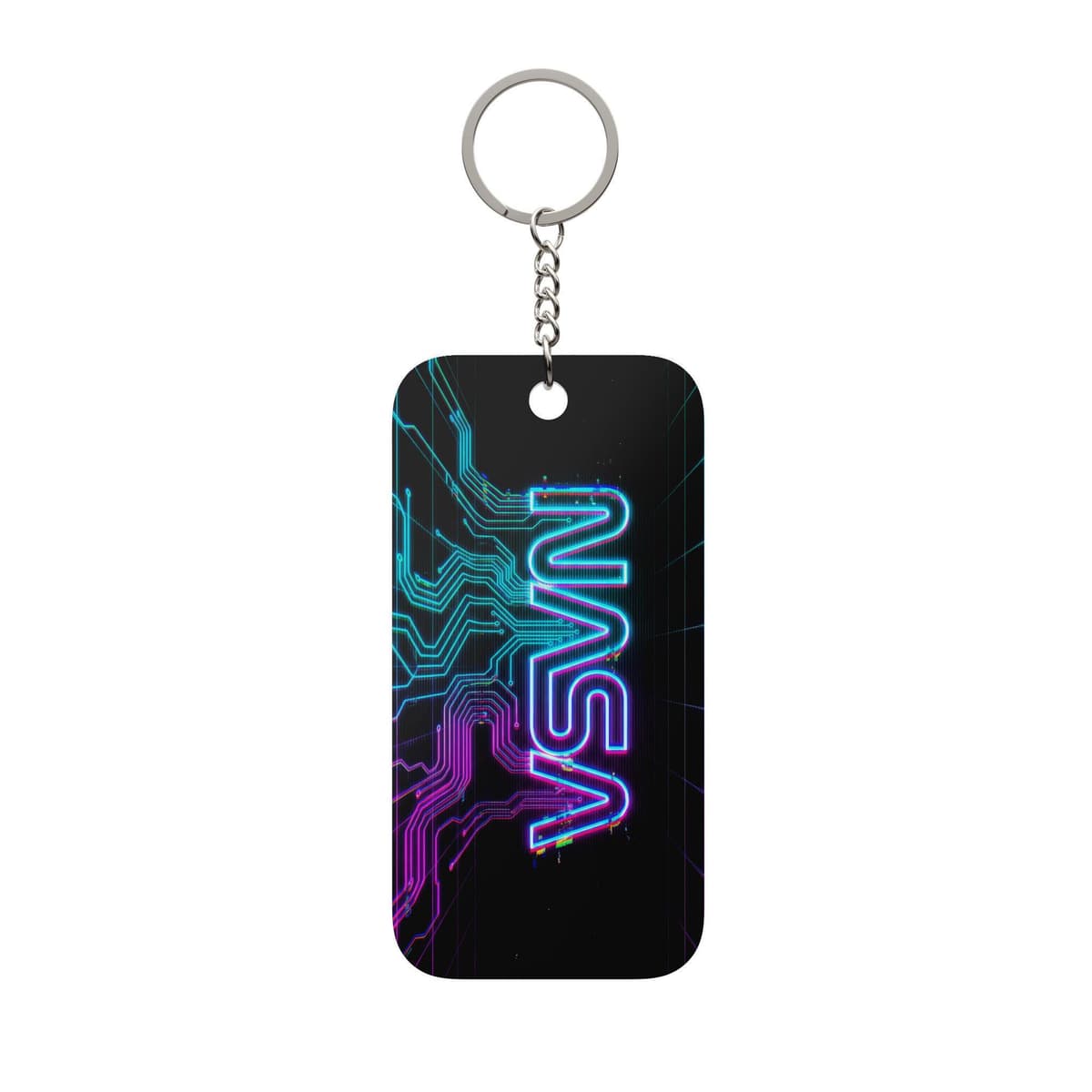 NASA Circuit Keychain | Neon Space Tech Acrylic Charm