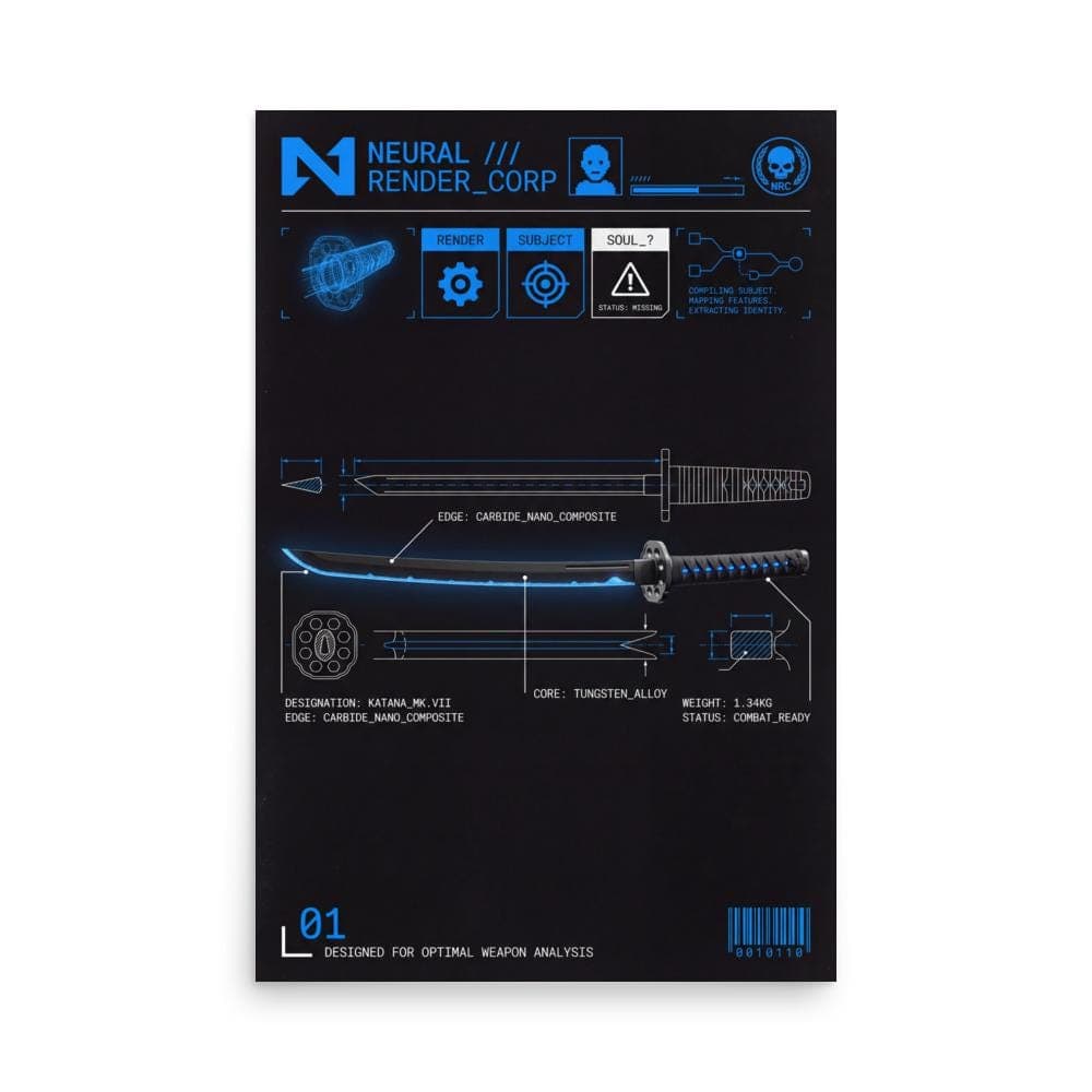 Katana Sci-Fi Diagram Poster
