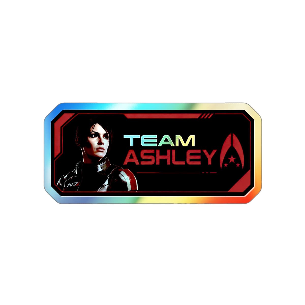 Team Ashley Holographic Sticker | N7 Squadmate Sci-Fi Vinyl Decal