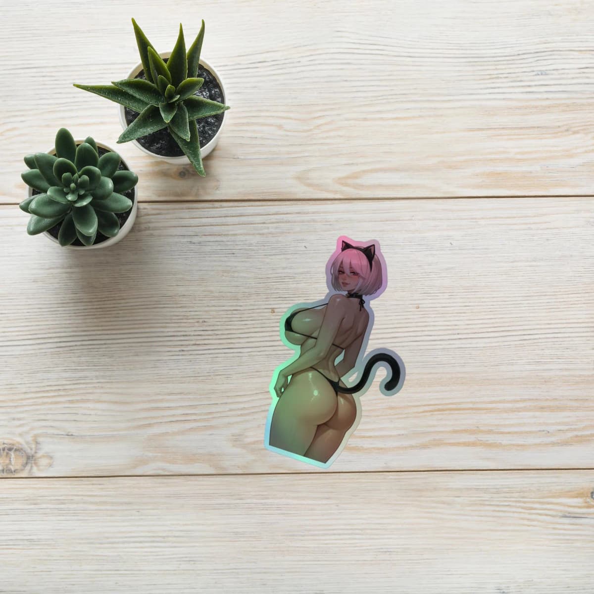 2B Catgirl Holographic stickers